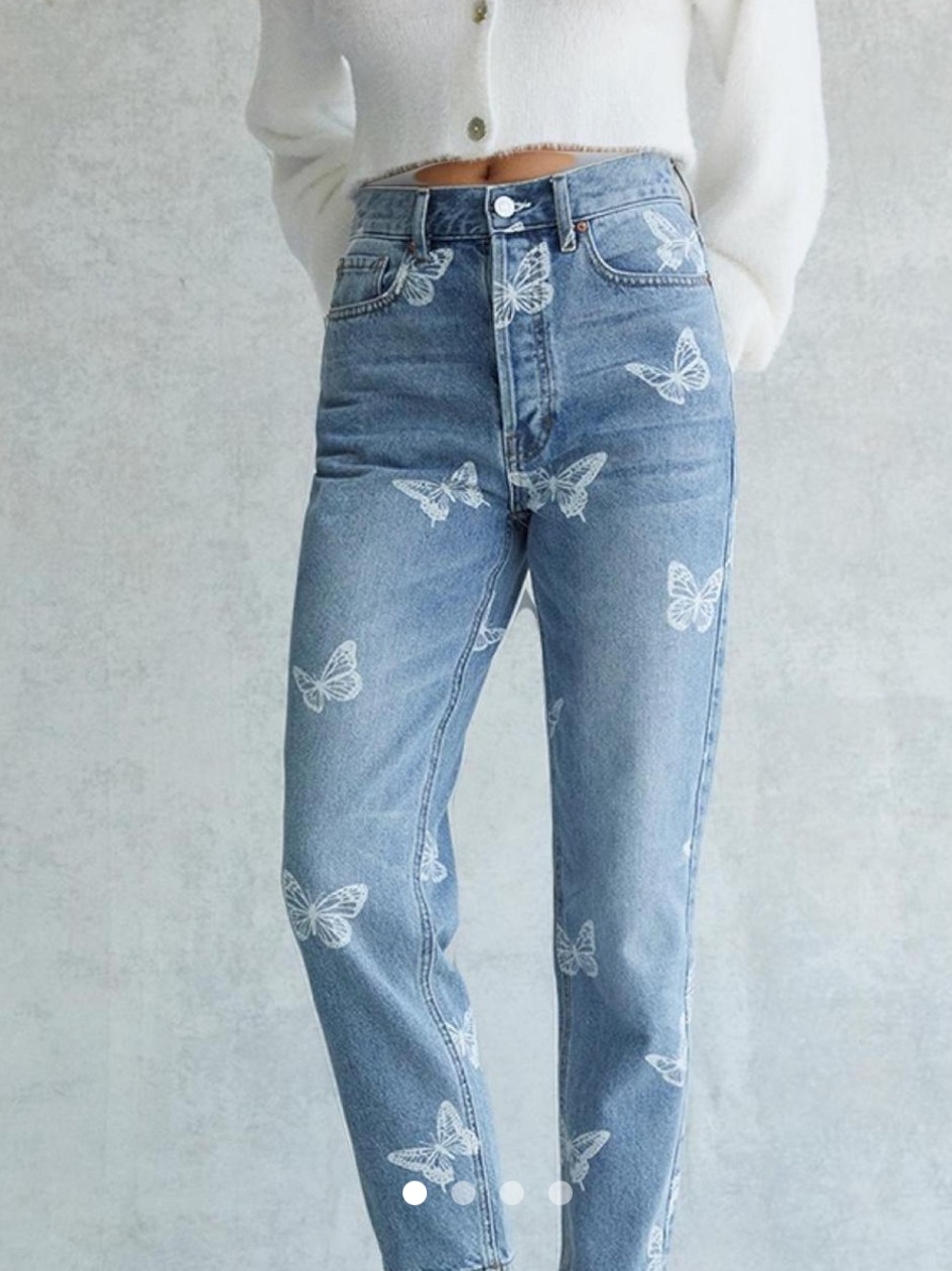Tinseltown Butterfly Print High Waist Jeans Size 00